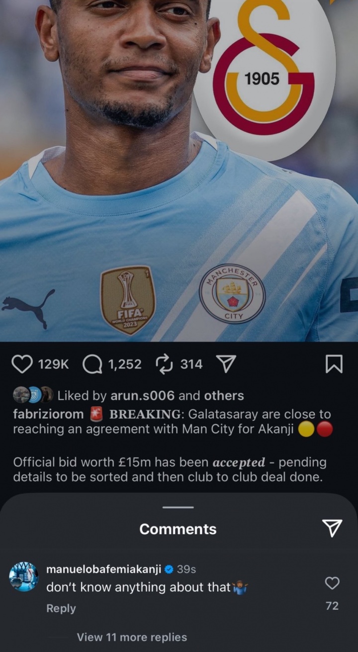 DB电竞首页-惨遭本人打脸！阿坎吉在罗马诺的帖子下回复：我咋啥都不知道